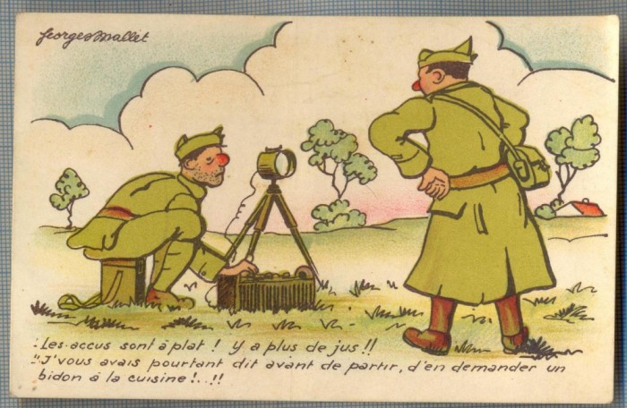 AX 102 CP VECHE INTERBELICA-UMORISTICA MILITARA - SOLDATI LA INSTRUCTIE