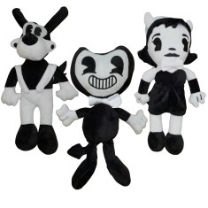 Set trei jucarii de plus IdeallStore? Bendy And The Ink Machine, 30 cm, negru foto