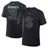 Seattle Kraken tricou de bărbați NHL Philipp Grubauer #31 Authentic Stack Name &amp;amp; Number T-Shirt - Black - S