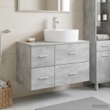 Cumpara ieftin Set dulap baie 2 buc. Gri Beton 79,5 x 44,5 x 82 cm