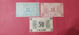 Bancnota / Bon / Tichet / Asignata Timisoara 10, 20, 50 Fileri