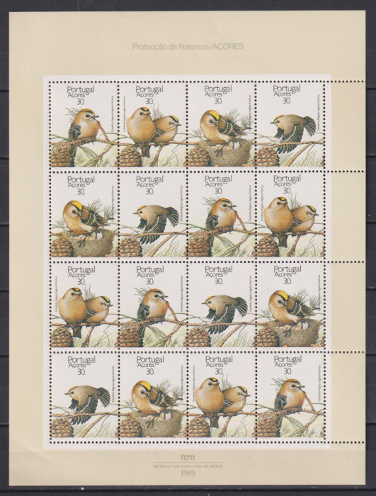 PORTUGALIA AZORE 1989 FAUNA MI.397-400 MNH