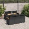 vidaXL Set canapele grădină perne 7 piese negru, poliratan/lemn acacia 3327443