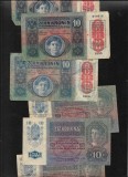 Austria Austro Ungaria 10 kronen korona 1913 (1919) supratipar &quot;Deutschosterreich&quot; VG-F pret pe bucata