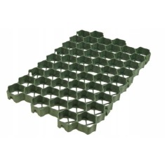 Grila parcare, alee, terasamente, tip fagure, 480 tone/mp, 60x40x3 cm, plastic verde