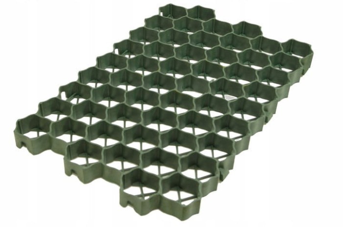 Grila parcare, alee, terasamente, tip fagure, 480 tone/mp, 60x40x3 cm, plastic verde