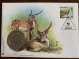 Botswana - FDC cu medalie, fauna wwf