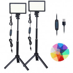 Set 2 x Lumini LED cu trepied, de studio foto video, reglabila 10000K - RESIGILAT