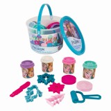 GALETUSA CU 4 BORCANASE DE PLASTILINA SI ACCESORII FROZEN