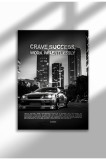 21mxm_DriveToWin_05|Motivational Car Poster, No Frame Canvas, "Hardest Worker" Quote, Drive to Win 2025 | A4 (21 x 29.7 cm) - 21mxm_DriveToWin_05