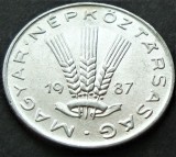 Moneda 20 FILLER - UNGARIA / RP UNGARA, anul 1987 *cod 2040, Europa, Aluminiu