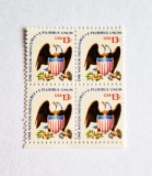 4 timbre SUA Statele Unite bloc de 4 val. MNH 1975 Vultur Scut cu Steag, Istorie, Nestampilat