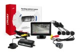 Set senzori parcare AMiO TFT01 4,3 inch cu camera marsarier HD-308-LED, 4 senzori negri, afisaj TFT, 12V, rezolutie 480 x 234, montaj 22mm