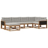 vidaXL Set de canapele de exterior 6 pcs Natural și Gri deschis 3382694