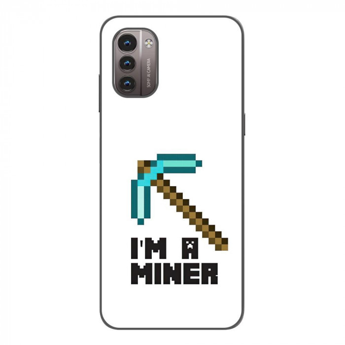 Husa compatibila cu Nokia G21 Silicon Gel Tpu Model Minecraft Miner