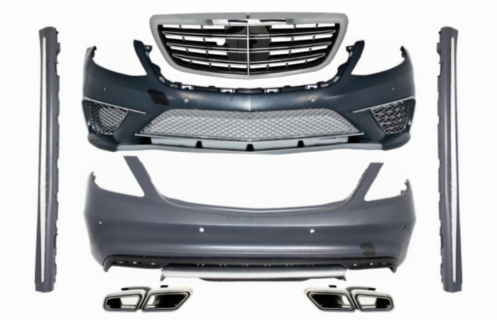 Pachet Exterior complet cu Ornamente Evacuare Mercedes S-Class W222 (2013-07.2017) S65 S63 Design Performance AutoTuning