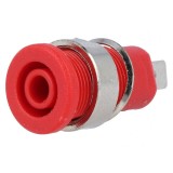 Soclu Banană 4mm 32A Roșu Nichelat cu Izolație