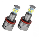 Set 2 Becuri Led Marker H8 Angel Eyes 120W DRL Canbus Compatibile BMW Seria 5 E60 E61, X5 E70, Seria 3 E90 E91 E92 E93,Seria 1 E87, X6 E71 E81 E82 E88