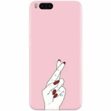 Husa silicon pentru Xiaomi Mi Note 3, Pink Finger Cross