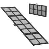 PawHut Rampă pentru C&acirc;ini Pliabilă din Oțel, Scară pentru C&acirc;ine cu Suprafață Antiderapantă, Sarcină 180 kg, 191 x 50 x 4 cm, Negru | Aosom Romania