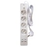 Prelungitor 3 prize, OG2203, 2 metri, 2 porturi USB, 2 porturi USB-C, Protectie supraincalzire
