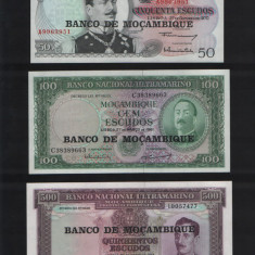 Set / lot 10 bancnote Mozambic / Mocambique / escudos meticais / necirculate