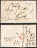 France Belgium 1826 Stampless Cover + Content Bayonne 64 Gand DB.499