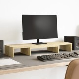 VidaXL Suport monitor reglabil stejar sonoma 80x24x10,5 cm lemn