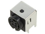 Conector alimentare DC, mamă, 4 pini, ecranat, orizontal