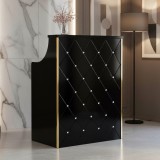 Recepția unui salon de coafură lăcuită Diamond 80 cm cosmetică pentru salonul de &icirc;nfrumusețare SPA negru