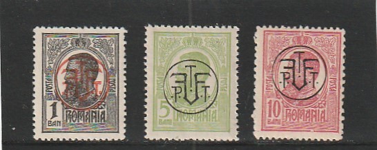 ROMANIA 1919 LP 71 I CAROL I SUPRATIPAR P.T.T.F.F. NESTAMPILATE