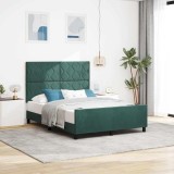 Cumpara ieftin Pat cu arcuri cu headboard Verde inchis 140 x 190 cm Catifea