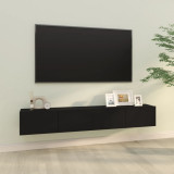 Dulapuri TV de perete 2 buc. negru 100x30x30 cm lemn compozit, vidaXL