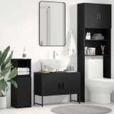 Dulap chiuvetă de baie, stejar negru 80x33x60 cm lemn prelucrat
