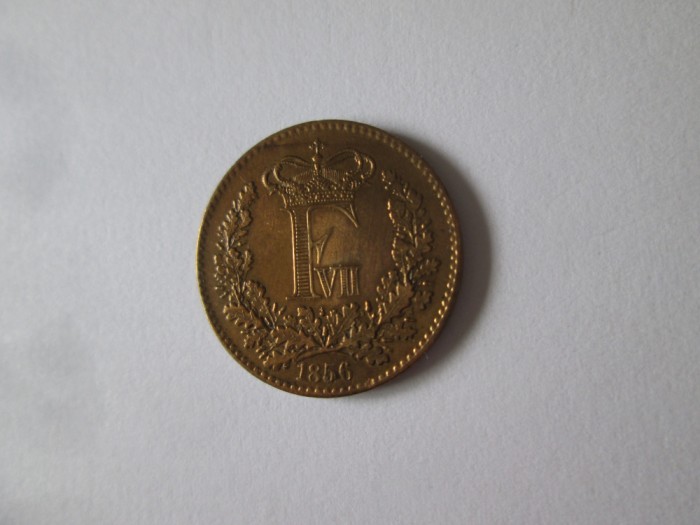 Danemarca 1 Skilling Rigsmont 1856 UNC regele Frederik VII,patina deosebita
