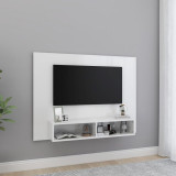 Comodă TV de perete, alb extralucios, 120x23,5x90 cm, PAL, vidaXL