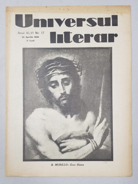 REVISTA &#039;UNIVERSUL LITERAR&#039;, ANUL XLVI, NR. 17, 20 APRILIE 1930