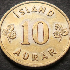 Moneda 10 AURAR - ISLANDA, anul 1962 *cod 3696 - A.UNC