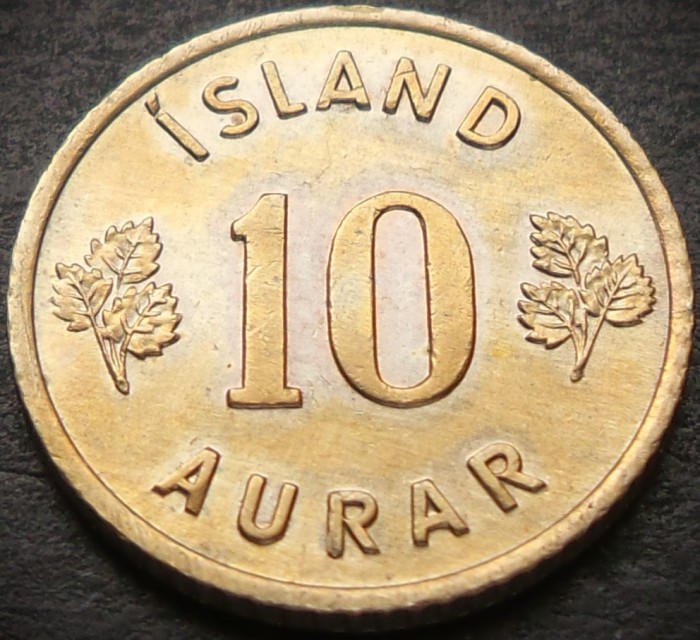 Moneda 10 AURAR - ISLANDA, anul 1962 *cod 3696 - A.UNC
