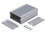 Carcasă aluminiu gri cu panou AKG 55x80x28mm