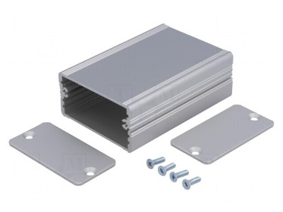 Carcasă aluminiu gri cu panou AKG 55x80x28mm foto
