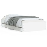 Cumpara ieftin Cadru de pat cu sertare, alb, 75x190 cm, lemn prelucrat