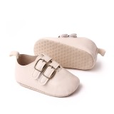 Pantofiori pentru bebelusi, ivoire, cu catarame (Marime Disponibila: 9-12 luni