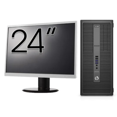 Pachet Calculator Second Hand HP 800 G2 Tower, Intel Core i5-6500 3.20GHz, 8GB DDR4, 256GB SSD + Monitor 24 Inch foto