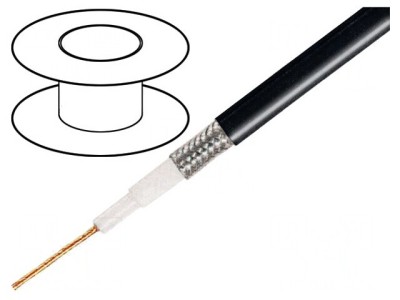 Cablu Microfon Negru 1x0,75mm2 OFC foto