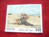 Serie 1 valoare Franta 1987 - Pictura de E.Boudin , stampilat