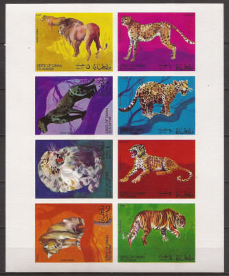 OMAN FAUNA FELINE ( bloc nedantelat ) MNH foto