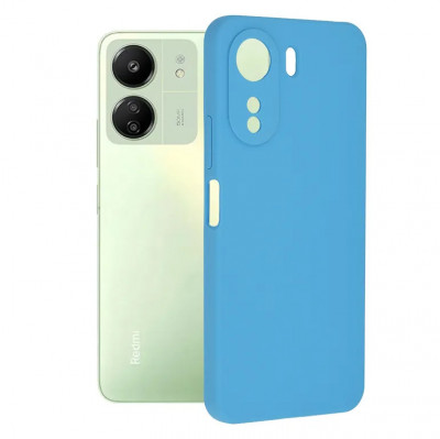 Husa Xiaomi Redmi 13C 4G Poco C65 Silicon Albastru Slim Mat cu Microfibra SoftEdge foto