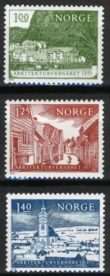 Norvegia 1975 - Cladiri, arhitectura, serie nheuzata foto