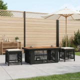 vidaXL Set de masă pentru grădină 4 pcs Negru și Crem poliratan 42026753